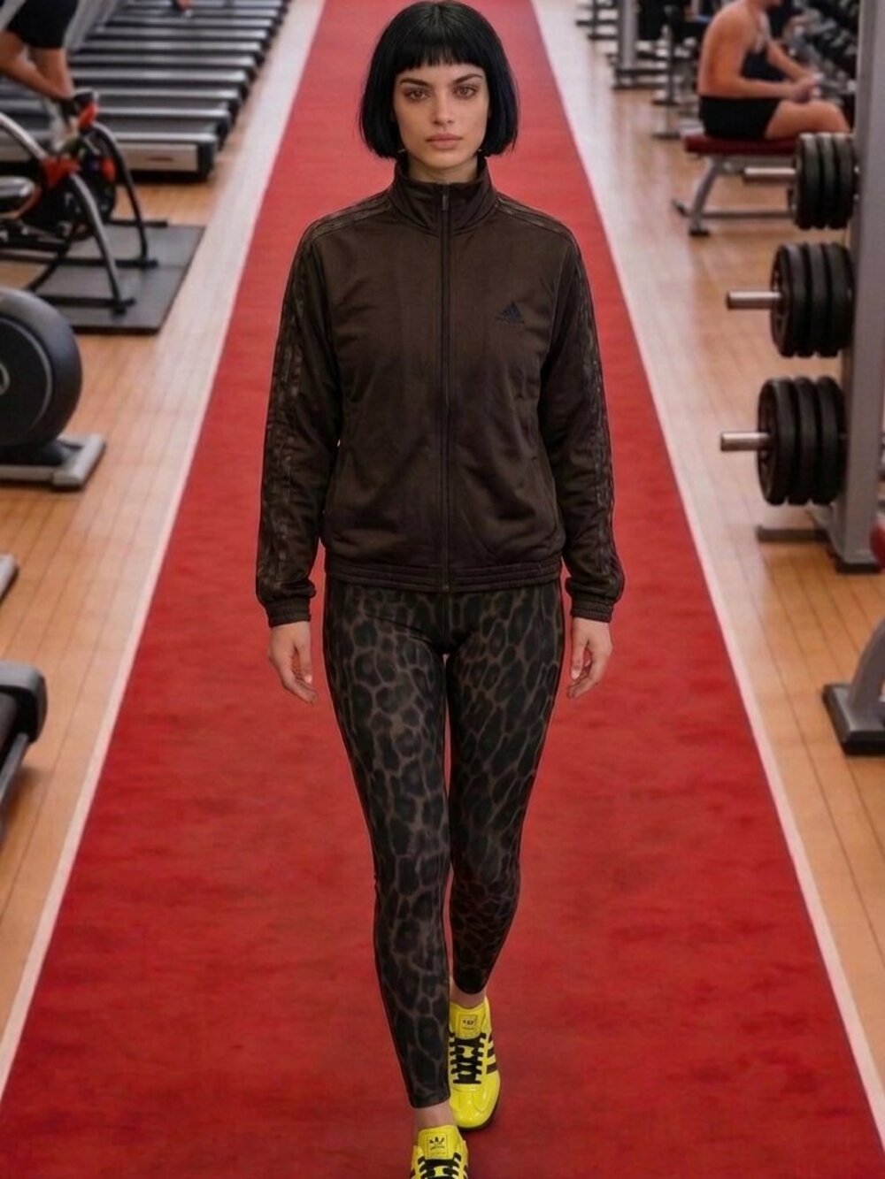 Adidas Women’s XL Brown Black 2-Piece Jacket & Leggings Set JZ6899 KF9094